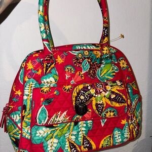 Vera Bradley Quilted Floral Tote in Hot Pink, Teal and Yellow